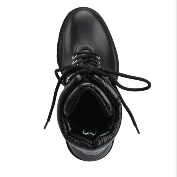 Marc Fisher Black Combat Lace up Boots NWT Chunky Heel Size 8.5 - Picture 3 of 8